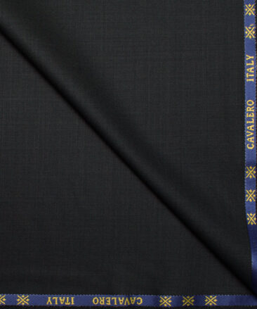 Cavalero Italy Super 120's Solids 60% Wool Suiting Fabric (Black)
