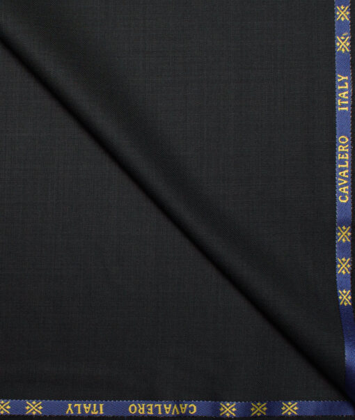Cavalero Italy Super 120's Solids 60% Wool Suiting Fabric (Black)