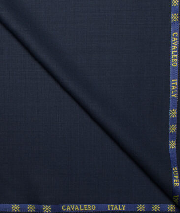 Cavalero Italy Super 120's Solids 60% Wool Suiting Fabric (Dark Blue)