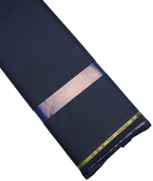 Cavalero Italy Super 120's Solids 60% Wool Suiting Fabric (Dark Blue)