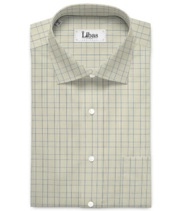 Ferricio Dietlo  Poly Cotton Checks Shirting Fabric (Light Green)