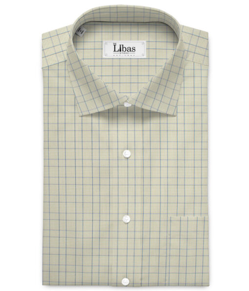 Ferricio Dietlo  Poly Cotton Checks Shirting Fabric (Light Green)