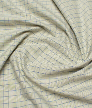 Ferricio Dietlo  Poly Cotton Checks Shirting Fabric (Light Green)