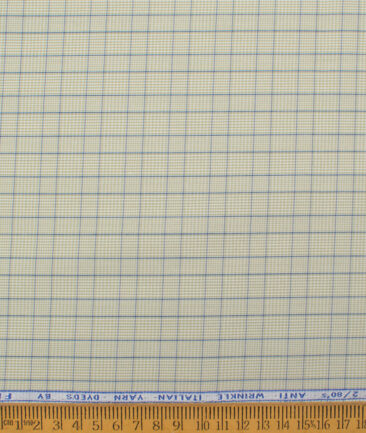 Ferricio Dietlo  Poly Cotton Checks Shirting Fabric (Light Green)