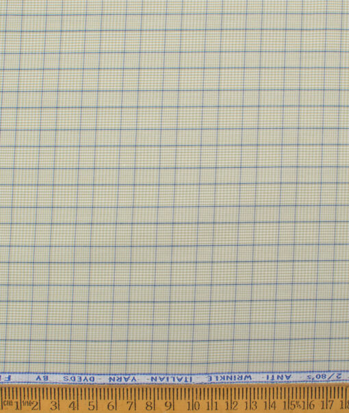 Ferricio Dietlo  Poly Cotton Checks Shirting Fabric (Light Green)
