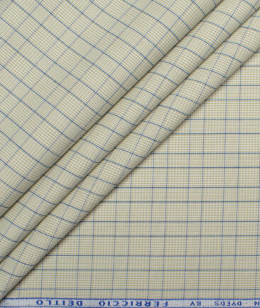 Ferricio Dietlo  Poly Cotton Checks Shirting Fabric (Light Green)