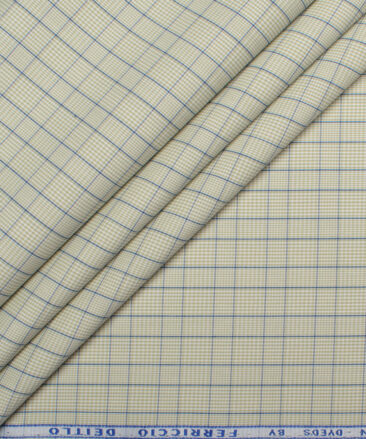 Ferricio Dietlo  Poly Cotton Checks Shirting Fabric (Light Green)