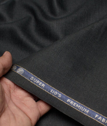 Geoffrey Hammonds Super 110's Checks 20% Wool Suiting Fabric (Blackish Grey)