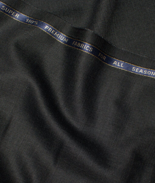 Geoffrey Hammonds Super 110's Checks 20% Wool Suiting Fabric (Blackish Grey)