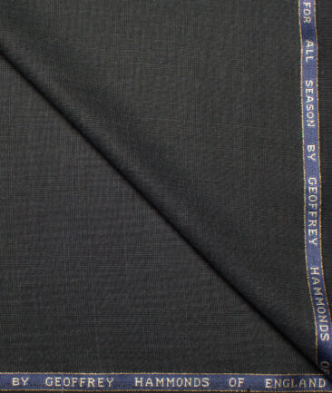 Geoffrey Hammonds Super 110's Checks 20% Wool Suiting Fabric (Blackish Grey)