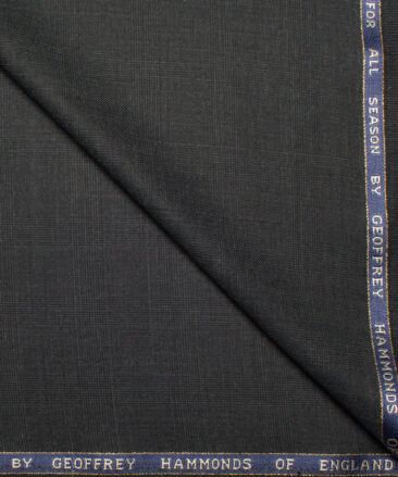 Geoffrey Hammonds Super 110's Checks 20% Wool Suiting Fabric (Blackish Grey)