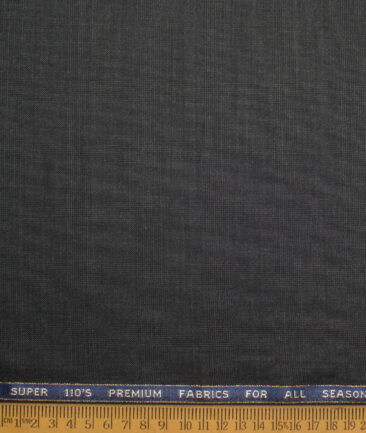 Geoffrey Hammonds Super 110's Checks 20% Wool Suiting Fabric (Blackish Grey)