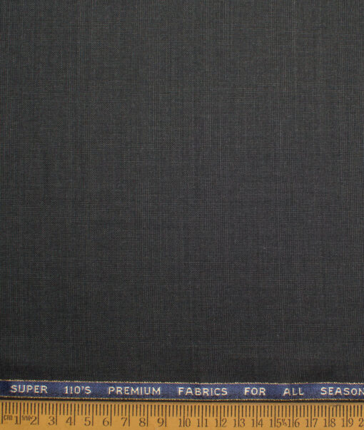 Geoffrey Hammonds Super 110's Checks 20% Wool Suiting Fabric (Blackish Grey)