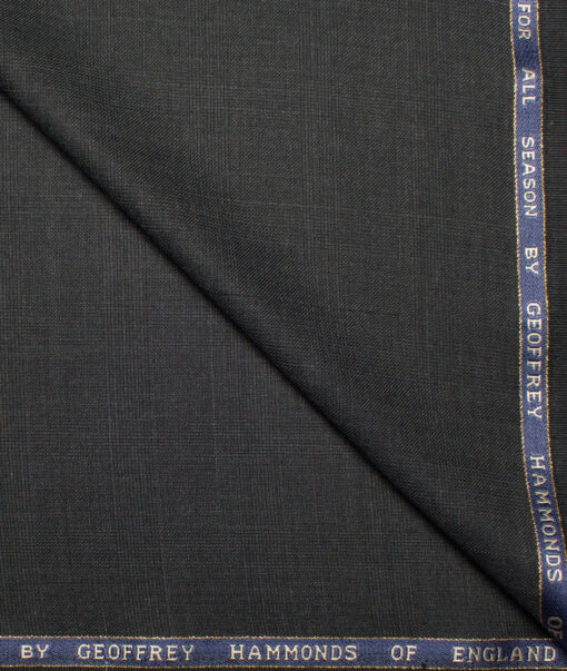 Geoffrey Hammonds Super 110's Checks 20% Wool Suiting Fabric (Blackish Grey)