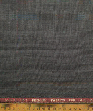 Geoffrey Hammonds Super 110's Checks 20% Wool Suiting Fabric (Dark Grey)