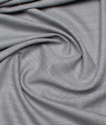 Geoffrey Hammonds Super 120's Striped 45% Wool Suiting Fabric (Light Grey)