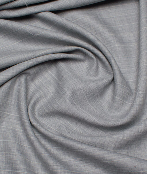Geoffrey Hammonds Super 120's Striped 45% Wool Suiting Fabric (Light Grey)