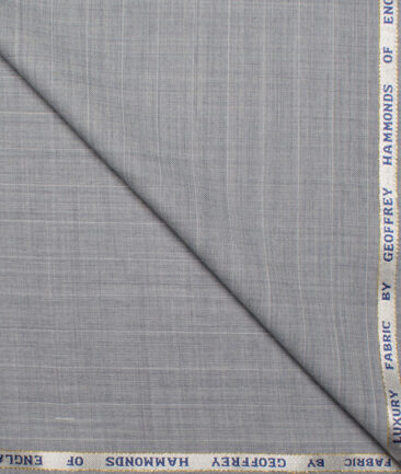 Geoffrey Hammonds Super 120's Striped 45% Wool Suiting Fabric (Light Grey)