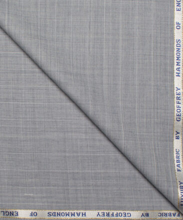 Geoffrey Hammonds Super 120's Striped 45% Wool Suiting Fabric (Light Grey)