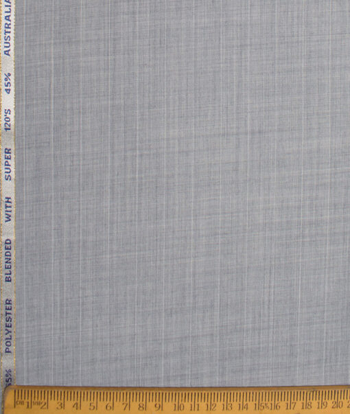 Geoffrey Hammonds Super 120's Striped 45% Wool Suiting Fabric (Light Grey)