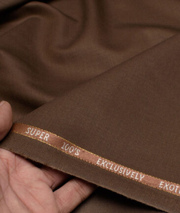 J.Hampstead Super 100's Solids 20% Wool Suiting Fabric (Copper Brown)