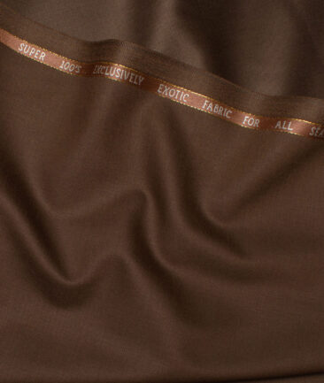 J.Hampstead Super 100's Solids 20% Wool Suiting Fabric (Copper Brown)