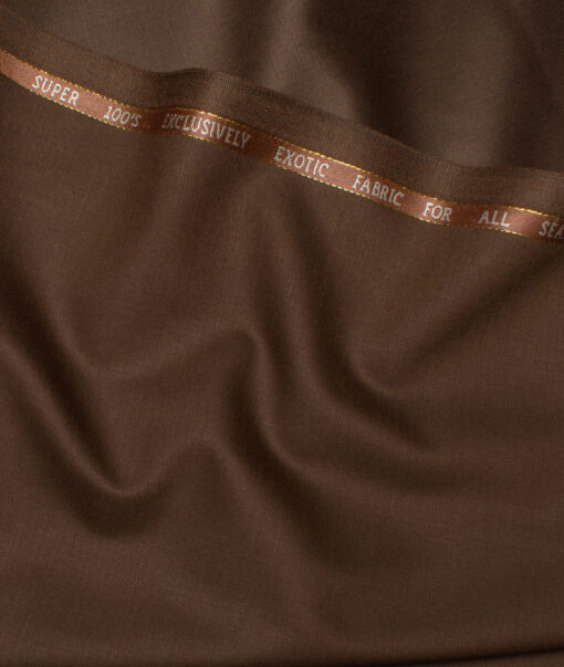 J.Hampstead Super 100's Solids 20% Wool Suiting Fabric (Copper Brown)