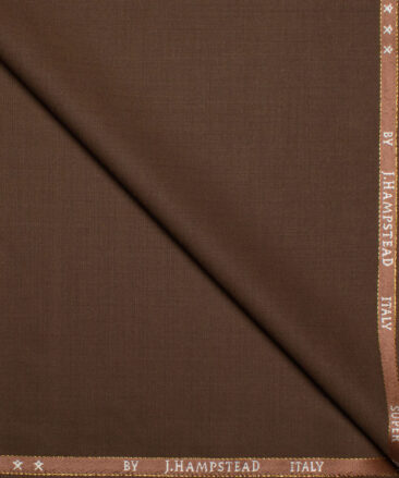 J.Hampstead Super 100's Solids 20% Wool Suiting Fabric (Copper Brown)