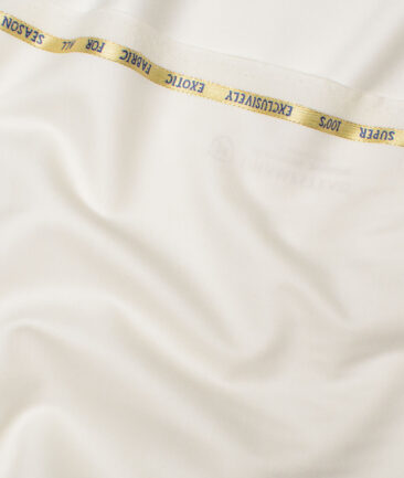 J.Hampstead Super 100's Solids 20% Wool Suiting Fabric (Cream)