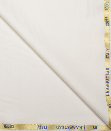 J.Hampstead Super 100's Solids 20% Wool Suiting Fabric (Cream)