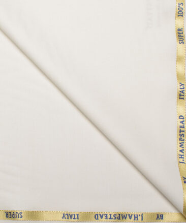 J.Hampstead Super 100's Solids 20% Wool Suiting Fabric (Cream)
