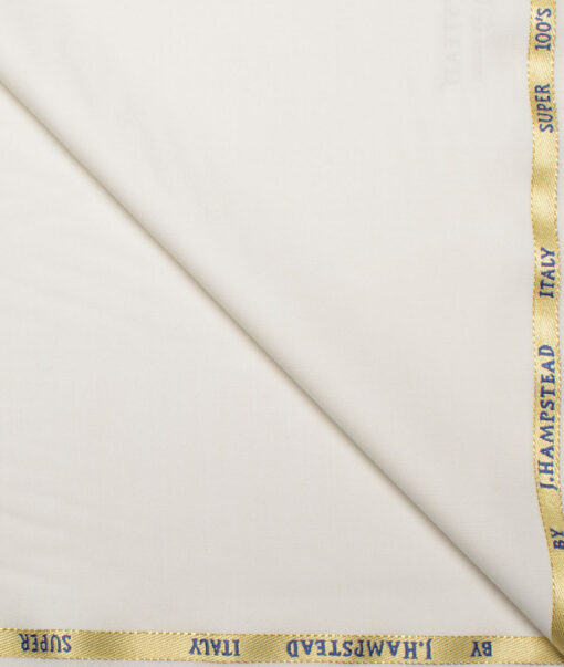 J.Hampstead Super 100's Solids 20% Wool Suiting Fabric (Cream)