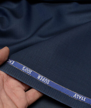 J.Hampstead Super 100's Solids 20% Wool Suiting Fabric (Dark Royal Blue)