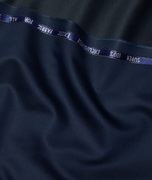 J.Hampstead Super 100's Solids 20% Wool Suiting Fabric (Dark Royal Blue)
