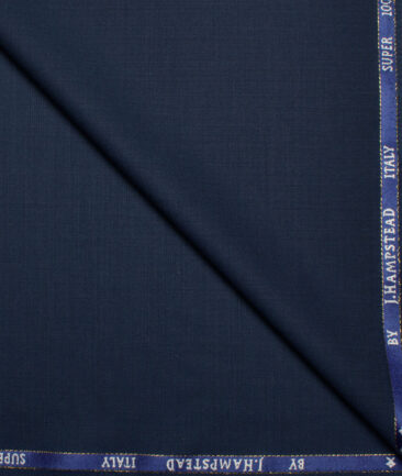 J.Hampstead Super 100's Solids 20% Wool Suiting Fabric (Dark Royal Blue)