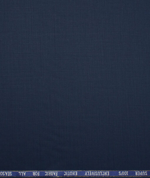 J.Hampstead Super 100's Solids 20% Wool Suiting Fabric (Dark Royal Blue)