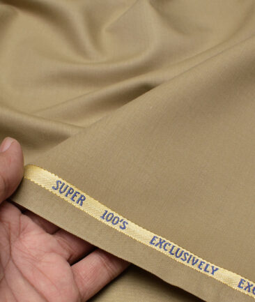 J.Hampstead Super 100's Solids 20% Wool Suiting Fabric (Khakhi)