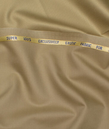 J.Hampstead Super 100's Solids 20% Wool Suiting Fabric (Khakhi)