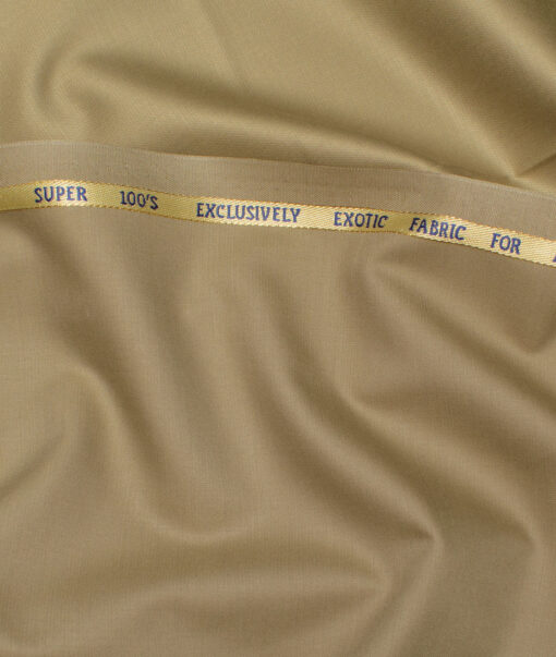 J.Hampstead Super 100's Solids 20% Wool Suiting Fabric (Khakhi)