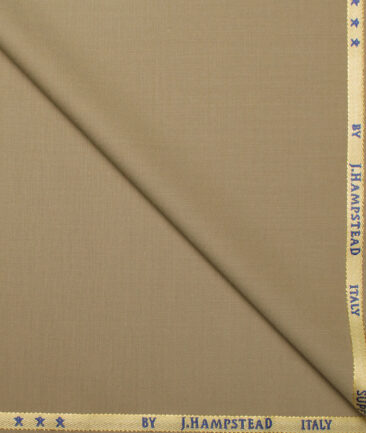 J.Hampstead Super 100's Solids 20% Wool Suiting Fabric (Khakhi)