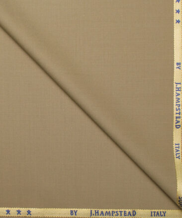 J.Hampstead Super 100's Solids 20% Wool Suiting Fabric (Khakhi)