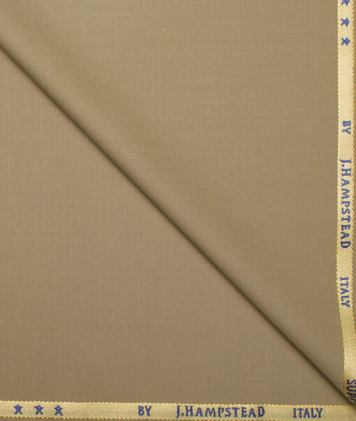 J.Hampstead Super 100's Solids 20% Wool Suiting Fabric (Khakhi)