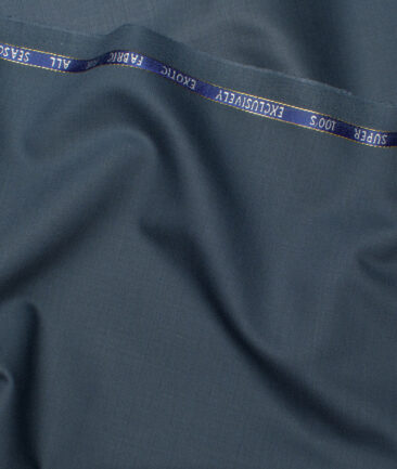 J.Hampstead Super 100's Solids 20% Wool Suiting Fabric (Marble Blue)
