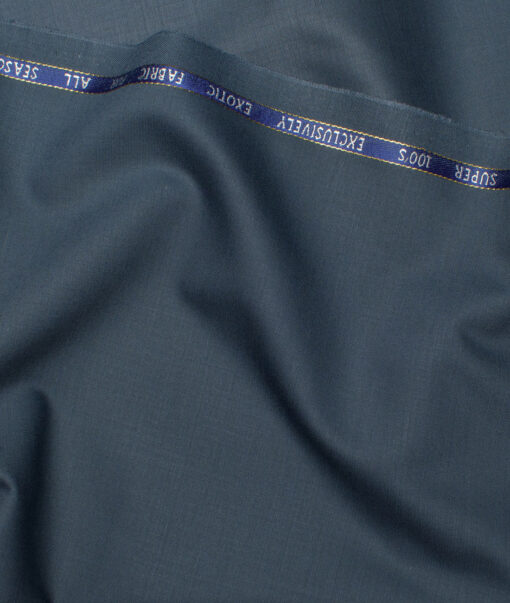 J.Hampstead Super 100's Solids 20% Wool Suiting Fabric (Marble Blue)