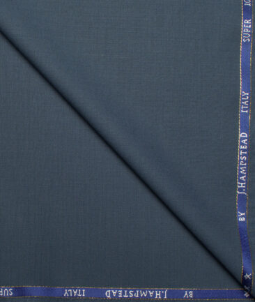 J.Hampstead Super 100's Solids 20% Wool Suiting Fabric (Marble Blue)