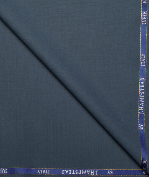J.Hampstead Super 100's Solids 20% Wool Suiting Fabric (Marble Blue)