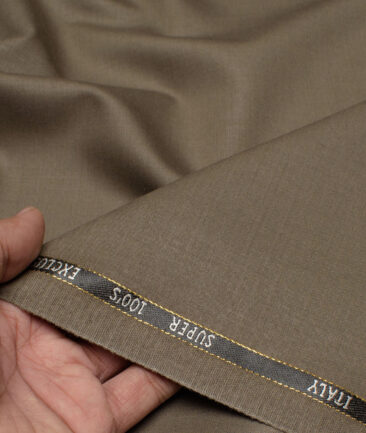 J.Hampstead Super 100's Solids 20% Wool Suiting Fabric (Sand Dune Brown)