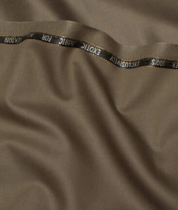 J.Hampstead Super 100's Solids 20% Wool Suiting Fabric (Sand Dune Brown)