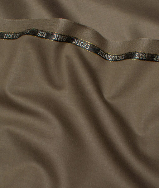 J.Hampstead Super 100's Solids 20% Wool Suiting Fabric (Sand Dune Brown)