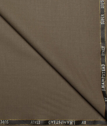 J.Hampstead Super 100's Solids 20% Wool Suiting Fabric (Sand Dune Brown)